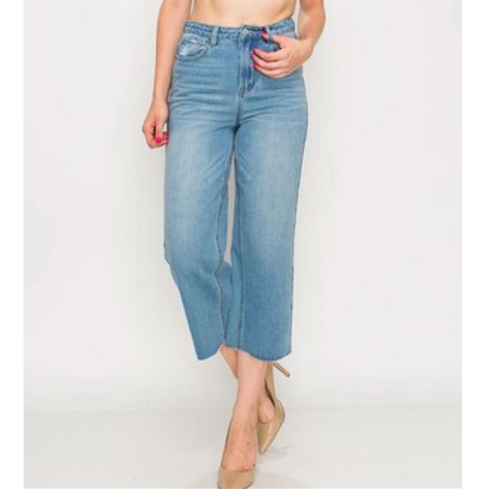 NWT Great Smoky High Waisted Cropped Wide Leg Jeans